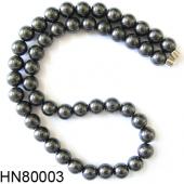 Hematite Round Beads Stone Chain Choker Fashion Women Necklace